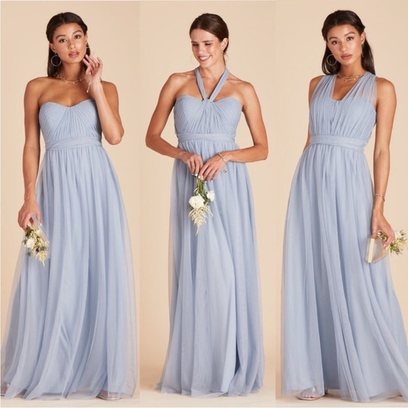 Birdy Grey Christina Convertible Tulle Dress In Dusty Blue. New With Tags. - Picture 1 of 16